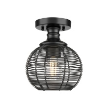 Golden Canada 6802-SF BLK - Golden Lighting Calypso 1-light Semi-Flush Mount in Matte Black